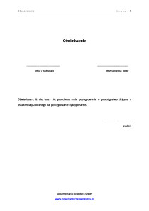 O wiadczenie e Przeciwko Kandydatowi Nie Toczy Si Post powanie O 